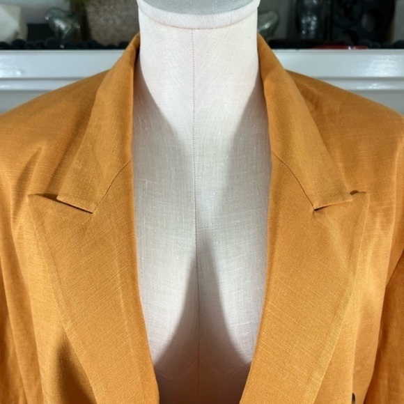 Asos Oversized Blazer With Shoulder Pads In Yellow Gold - Picture 2 of 15